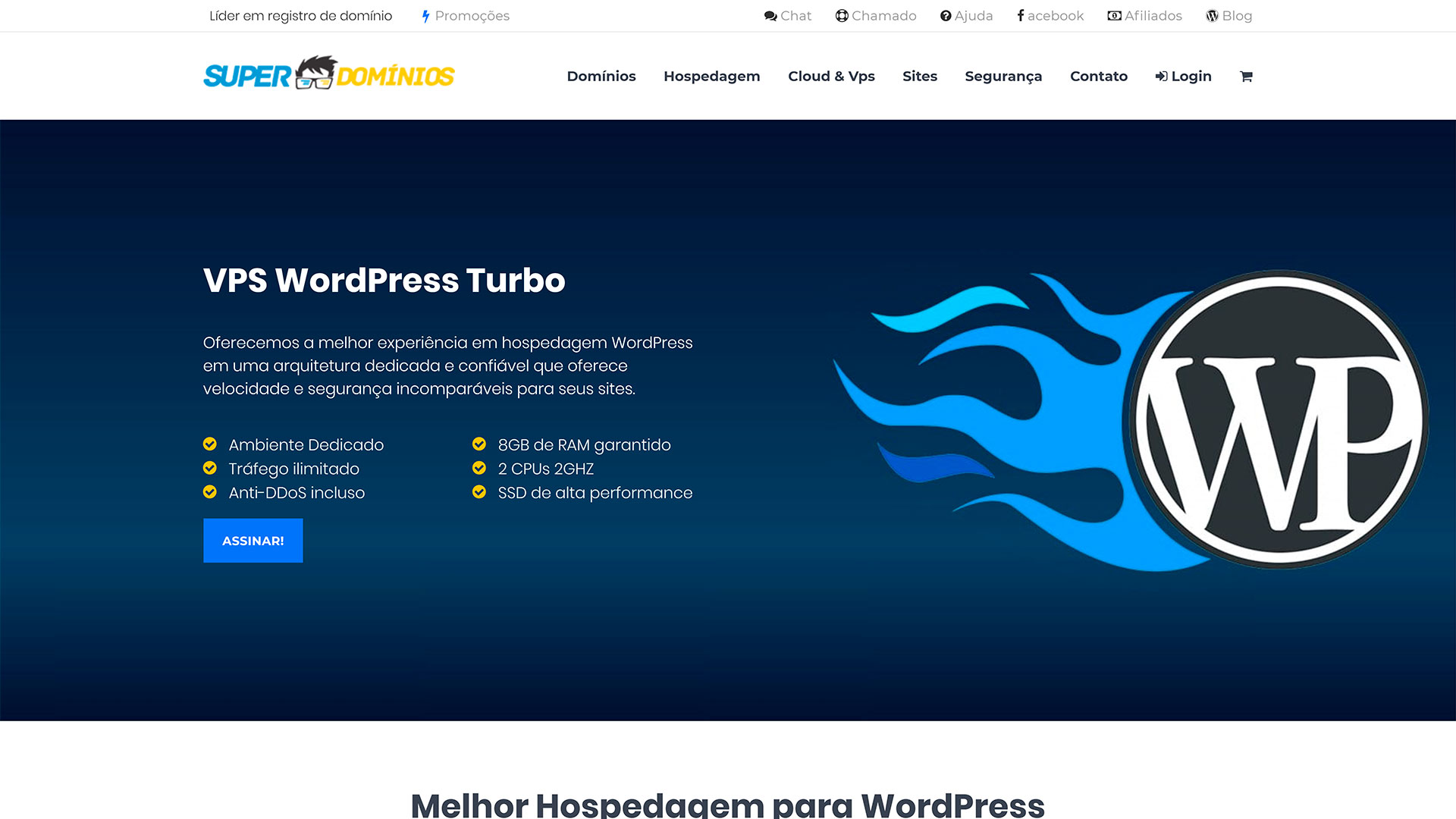 Super Domínios.org - hospedagem WordPress Turbo