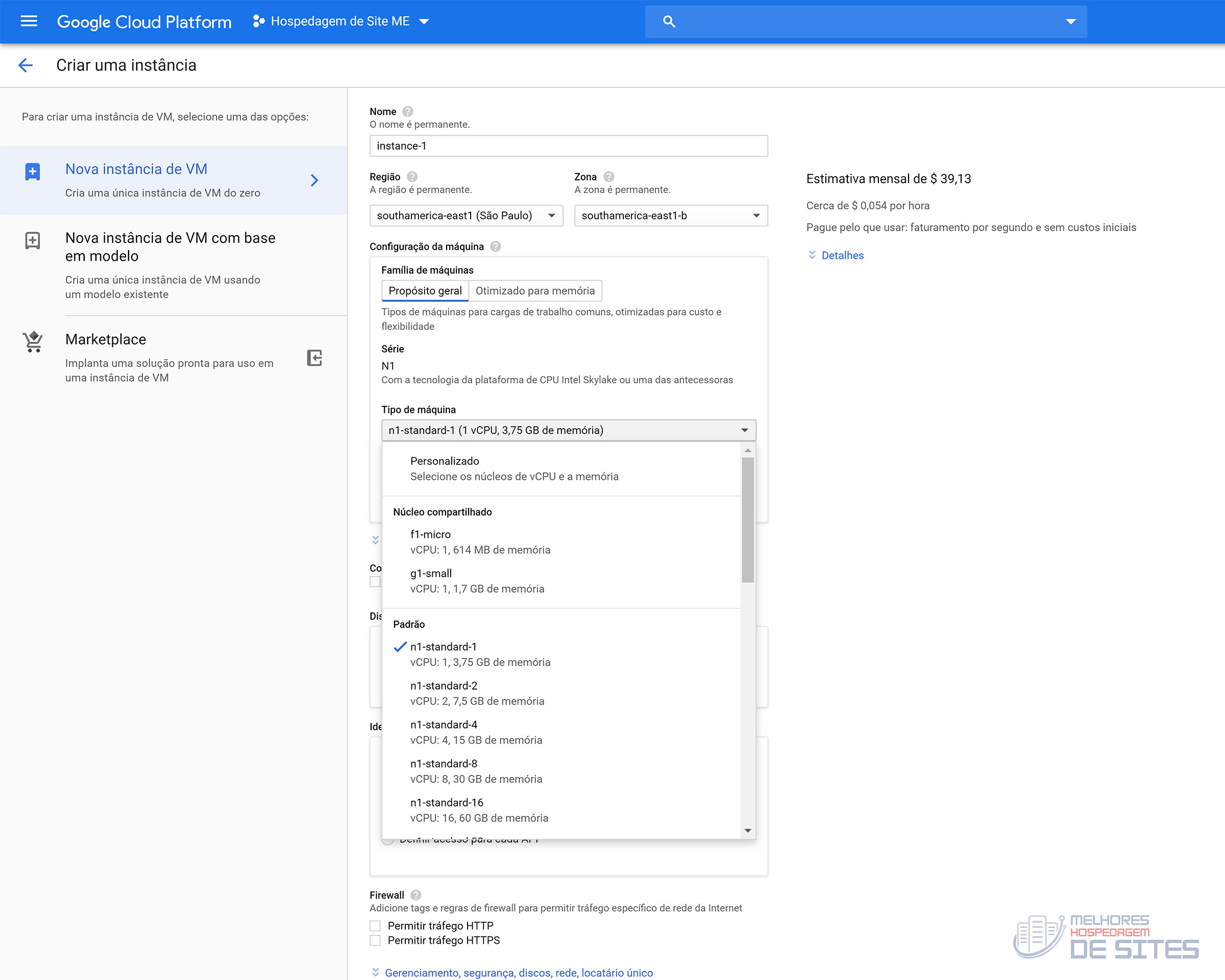 google cloud console manager add new instances