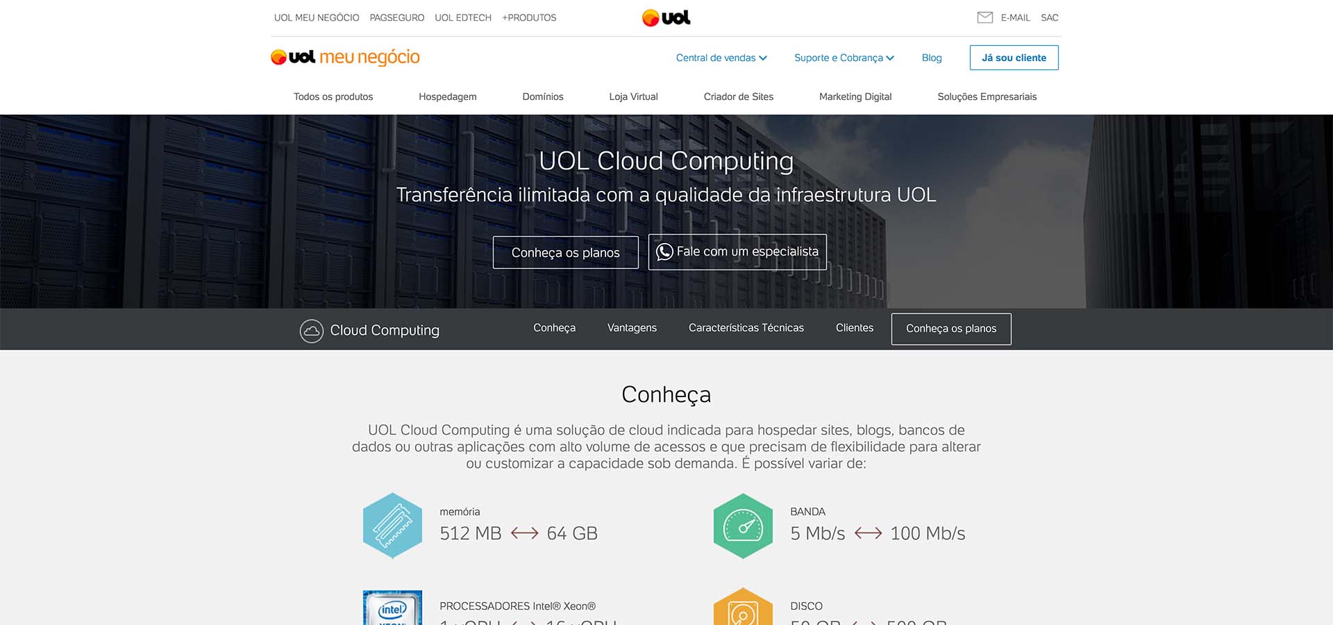 Hospedagem Cloud UOL Host