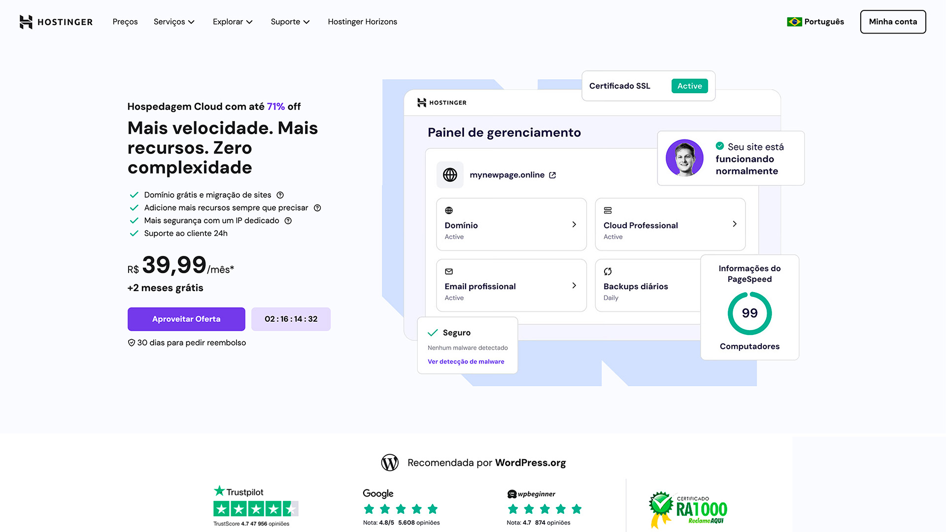 hospedagem cloud hostinger