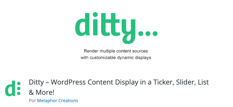 Plugin WordPress de notícia Ditty