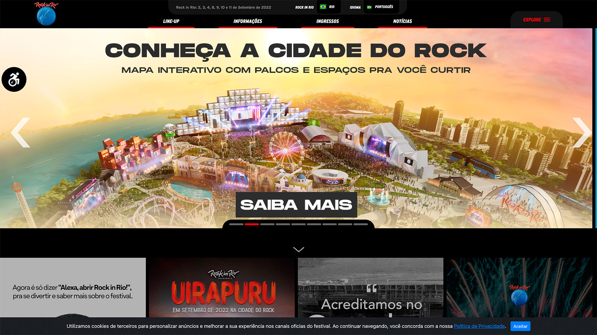Sites Criados com o WordPress Rock in Rio