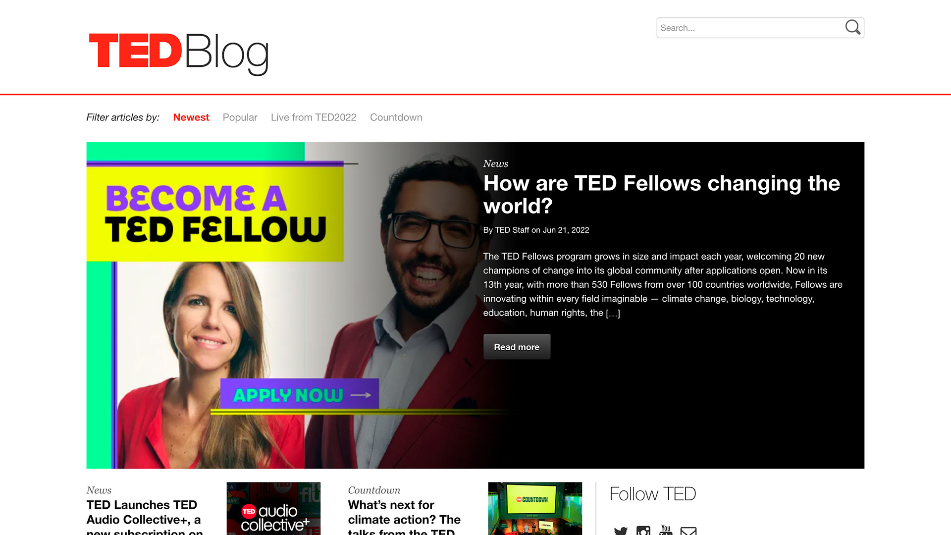 Sites Criados com o WordPress TED Blog