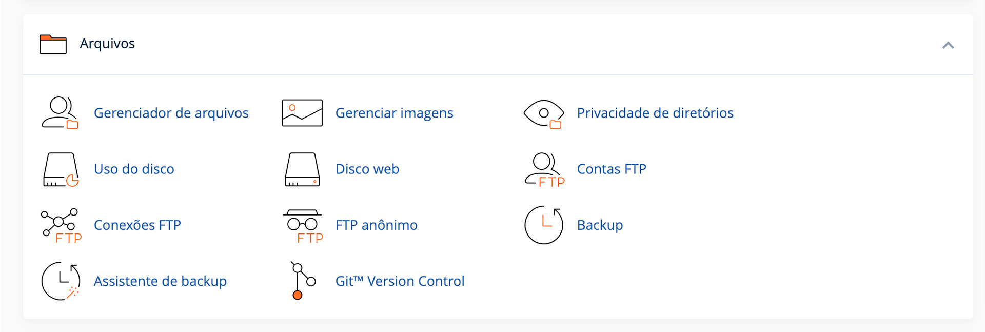 cPanel painel arquivos