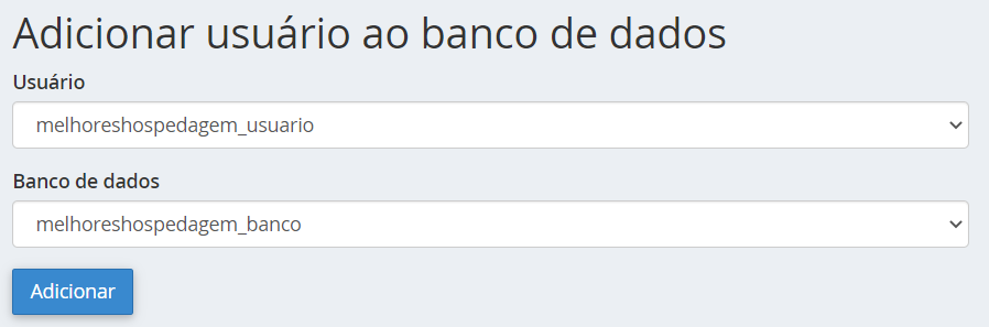 criar um banco de dados no cPanel