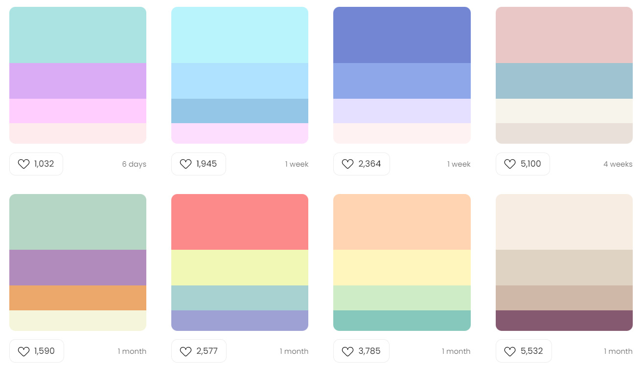 paletas de cores minimalistas