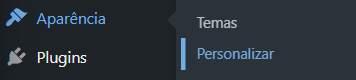 Aparência -> Personalizar 