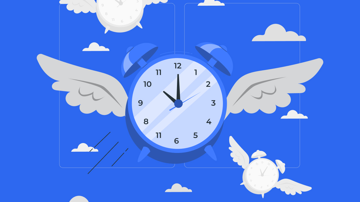 ilustração de relógio mostrando o tempo para um site aparecer no google