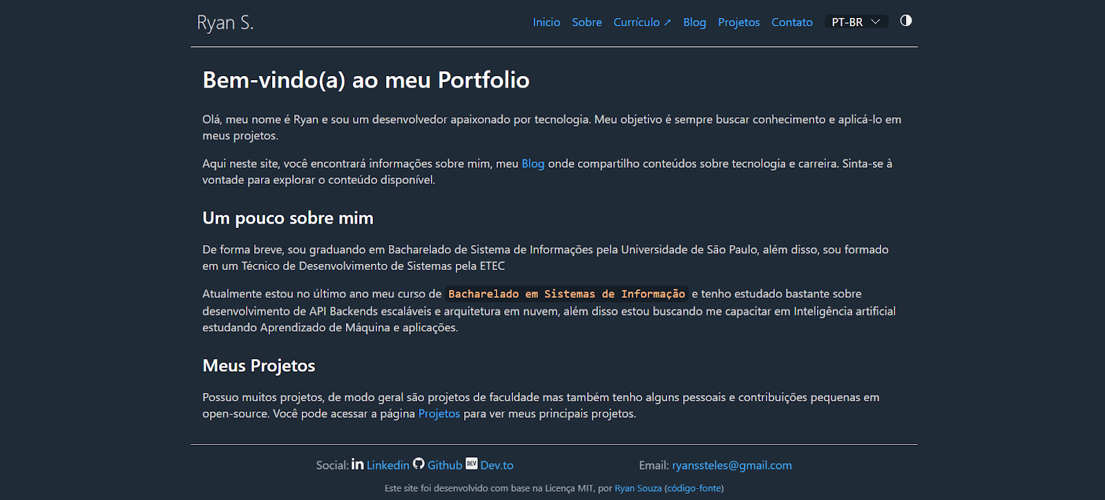 ryan s site com dominio .dev