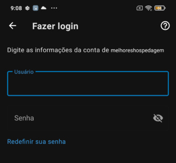 Fazer login no site WordPress android