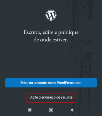 Fazer login no WordPress Android