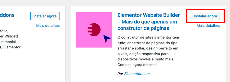 Instalar Elementor no WordPress 2