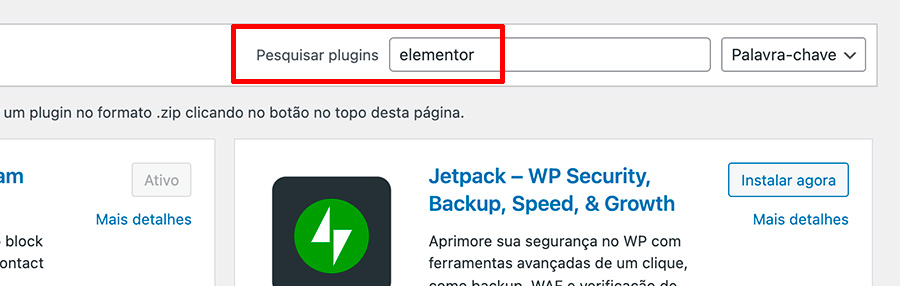 Instalar elementor no WordPress