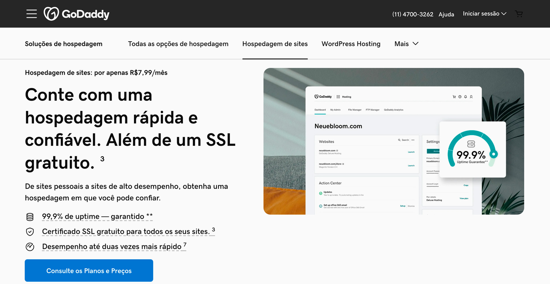 hospedagem de site GoDaddy