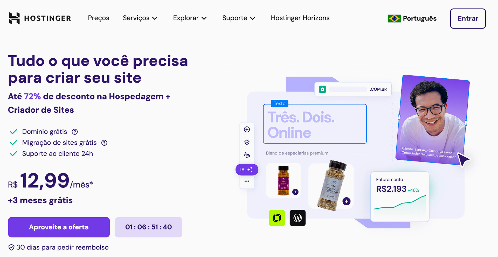 Hospedagem de site Hostinger