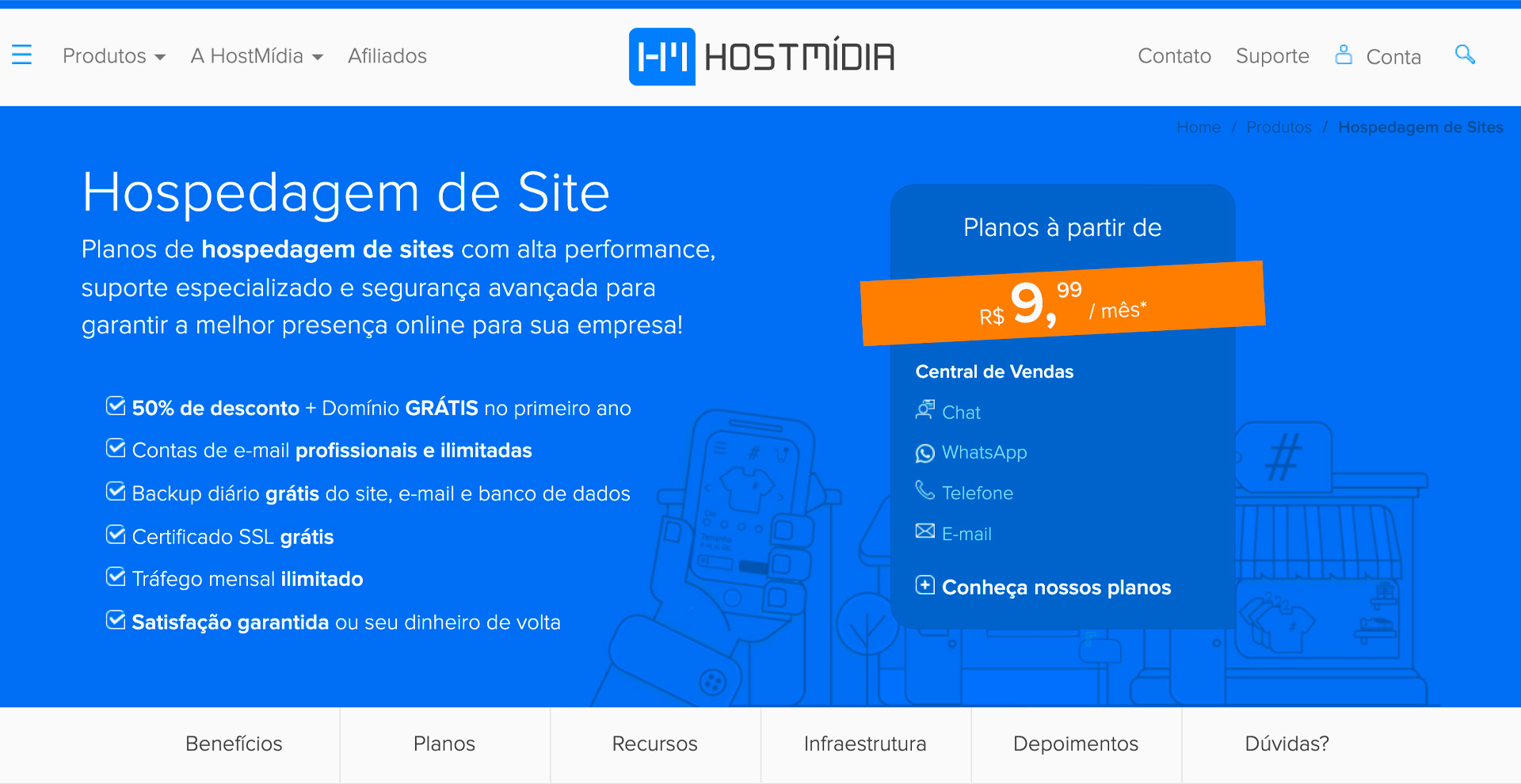 hospedagem de site HostMídia