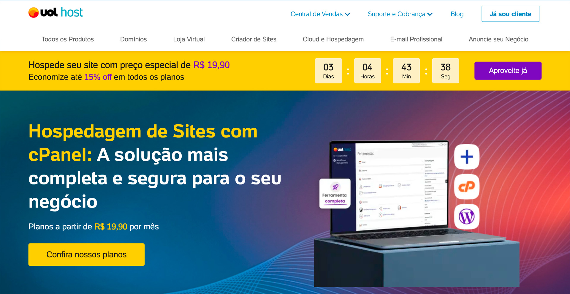 hospedagem de site UOL Host