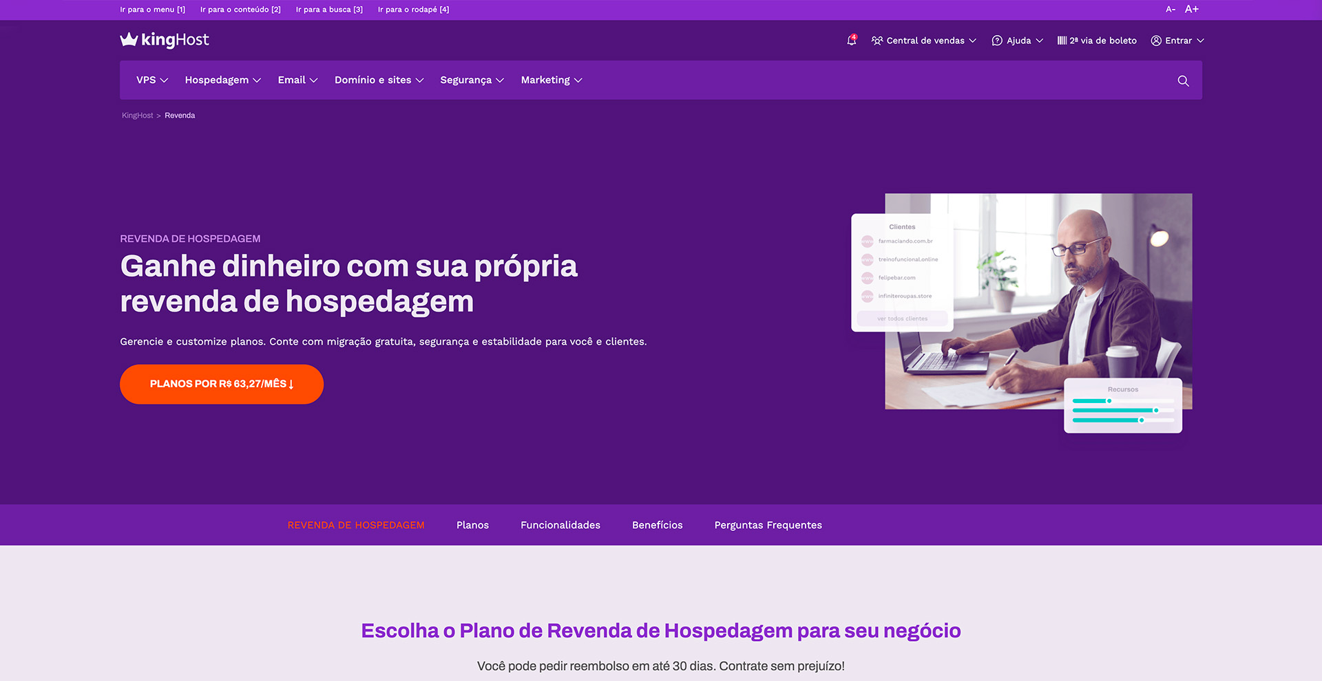 revenda de hospedagem kinghost