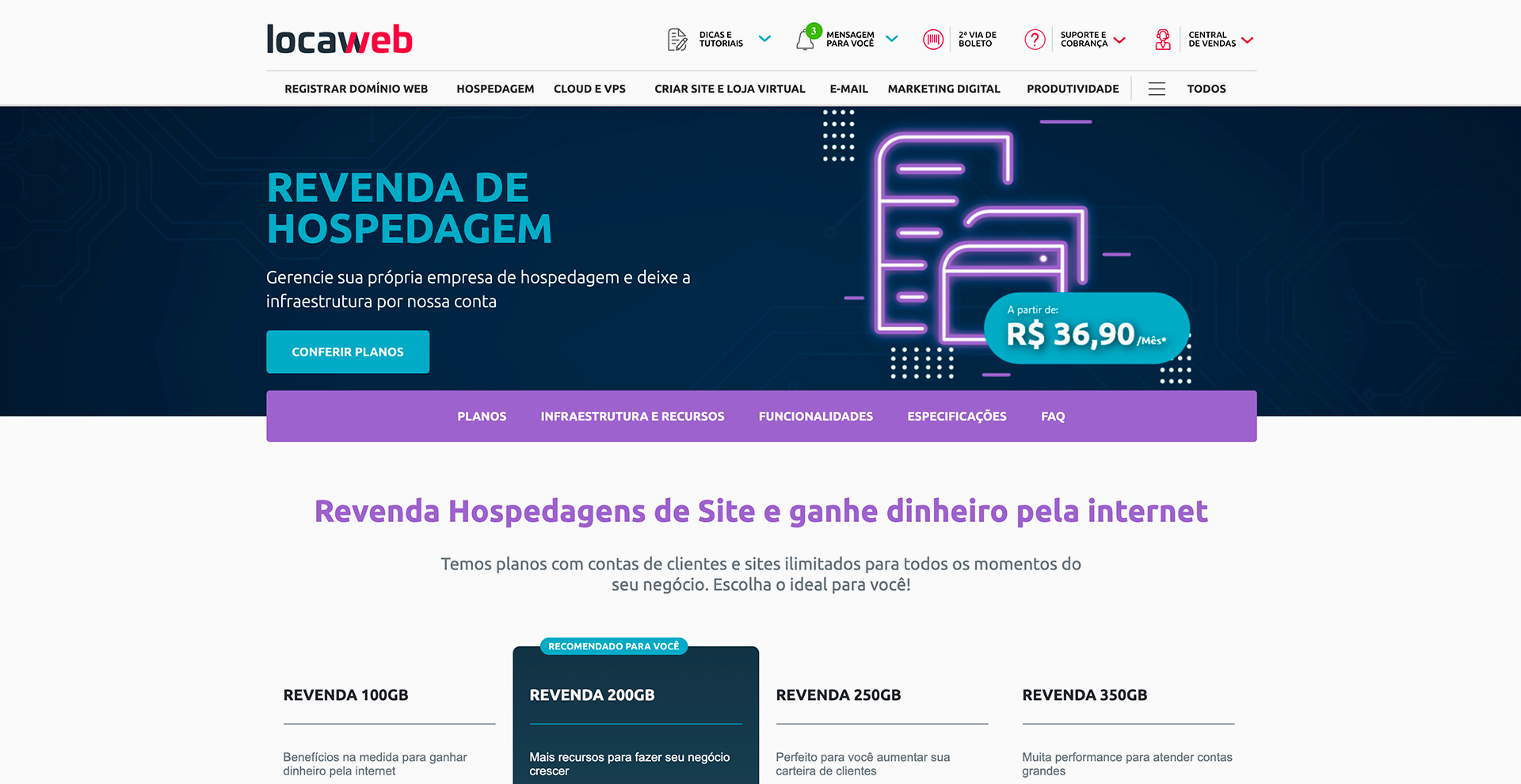 revenda de hospedagem locaweb