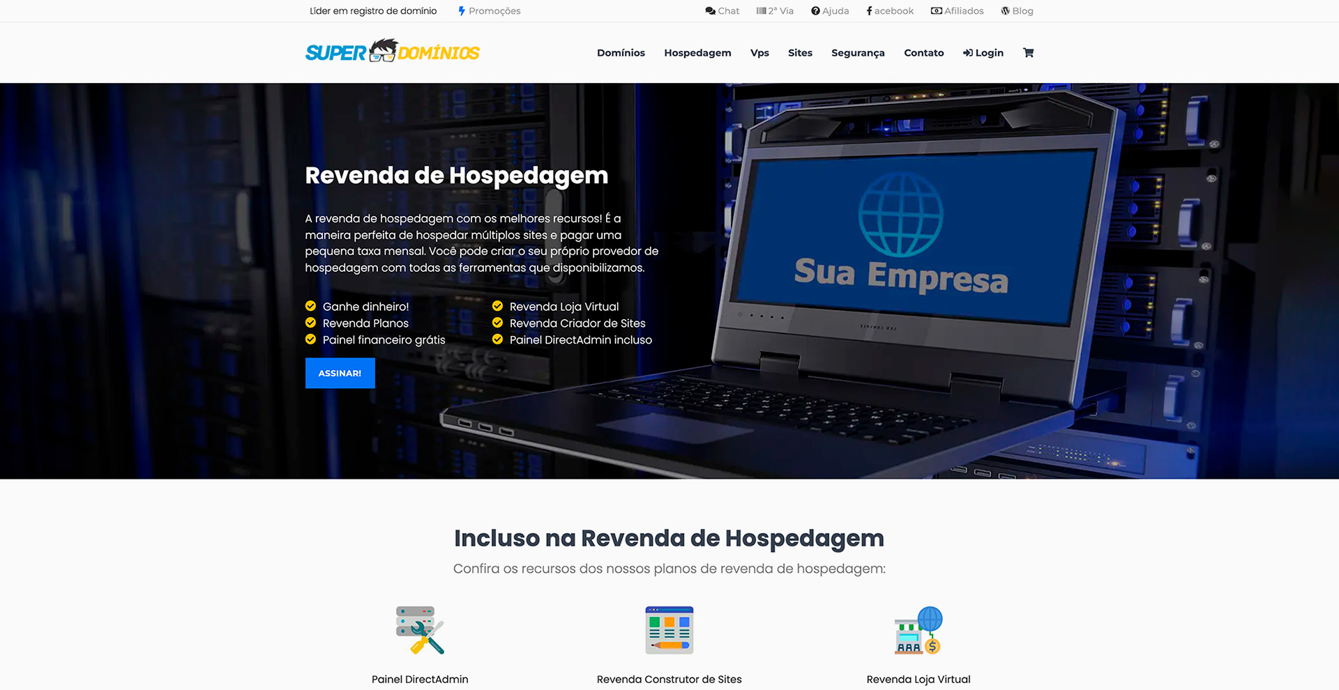 revenda de hospedagem superdominios