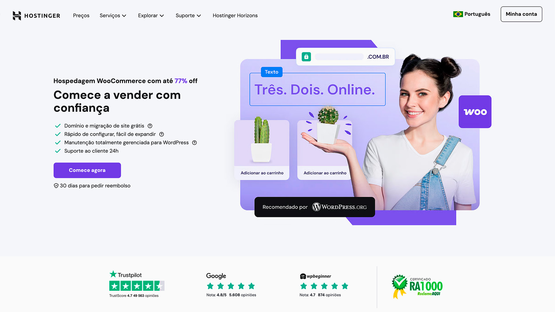 Hospedagem Woocommerce