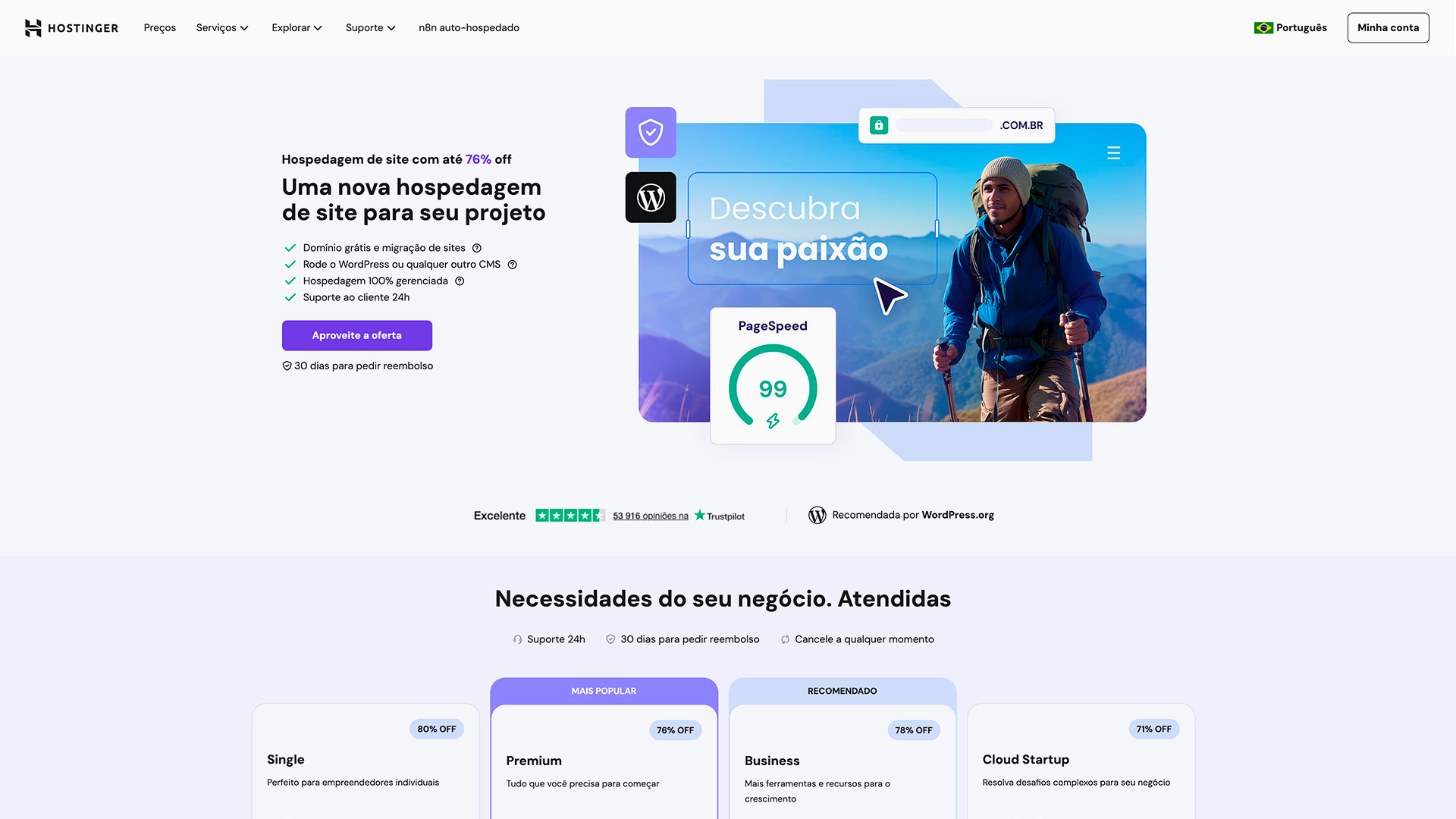 Hospedagem de site Hostinger