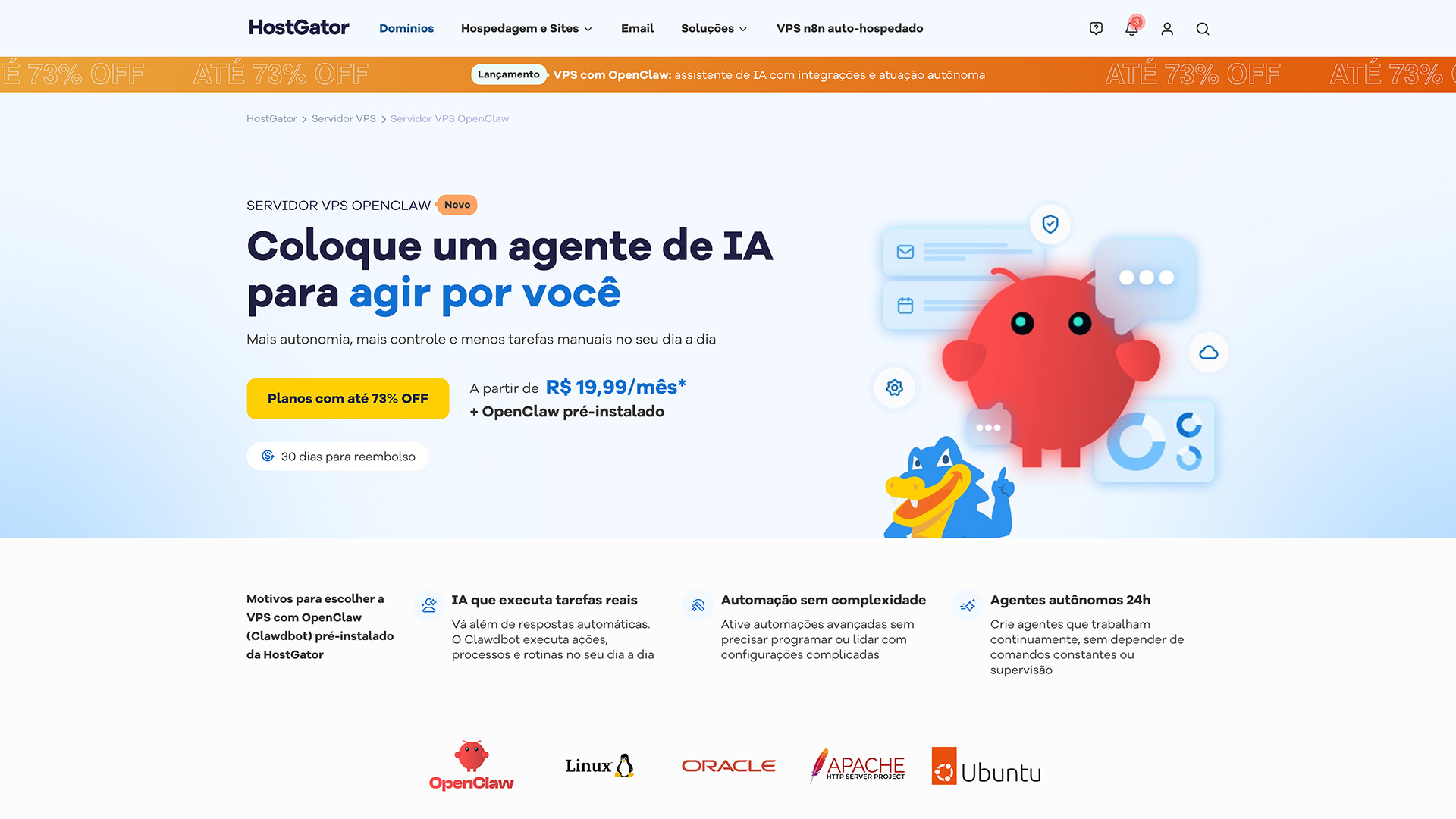 Servidor OpenClaw HostGator