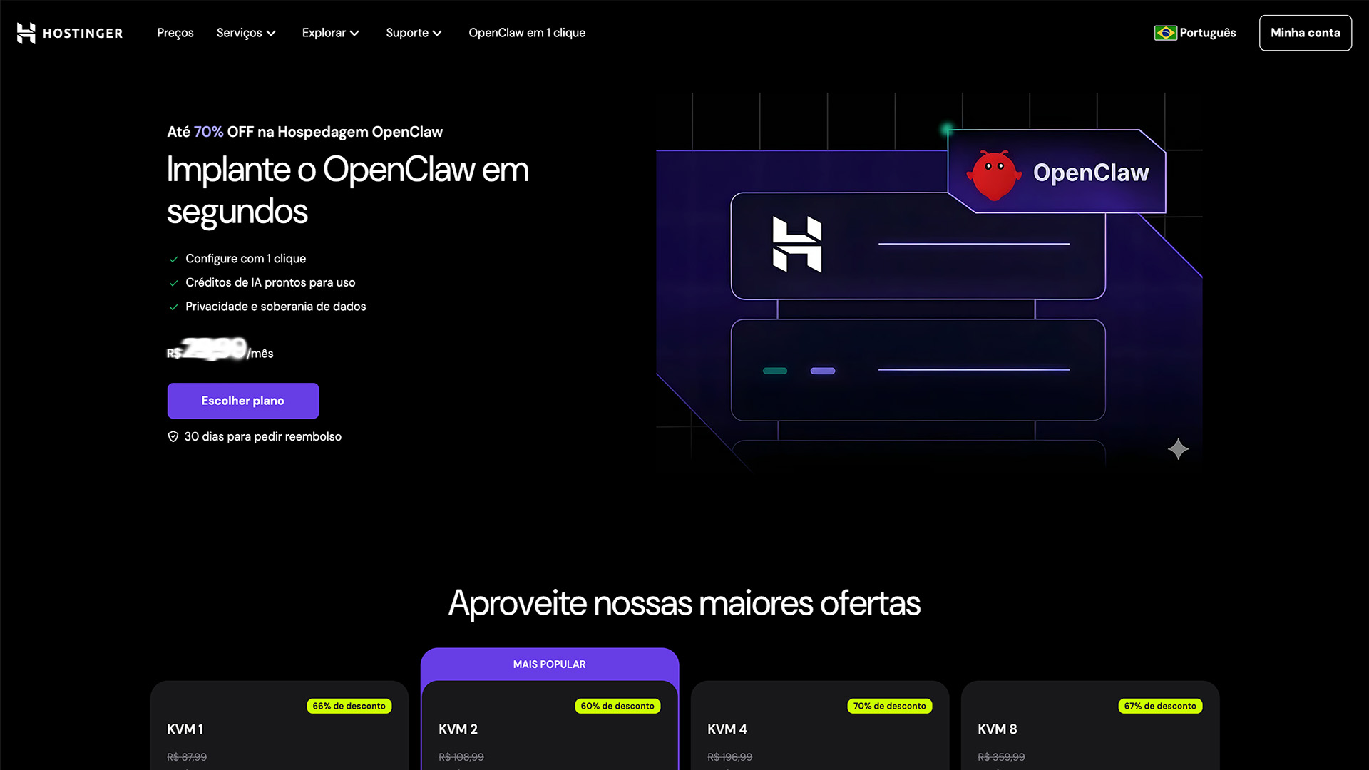 OpenClaw Hostinger Planos