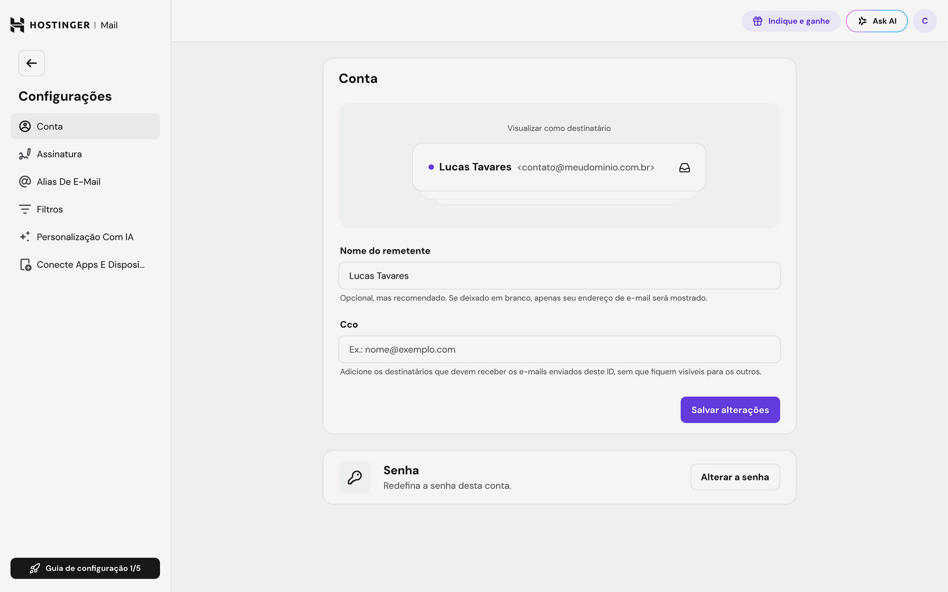 Como Configurar Email Profissional Hostinger
