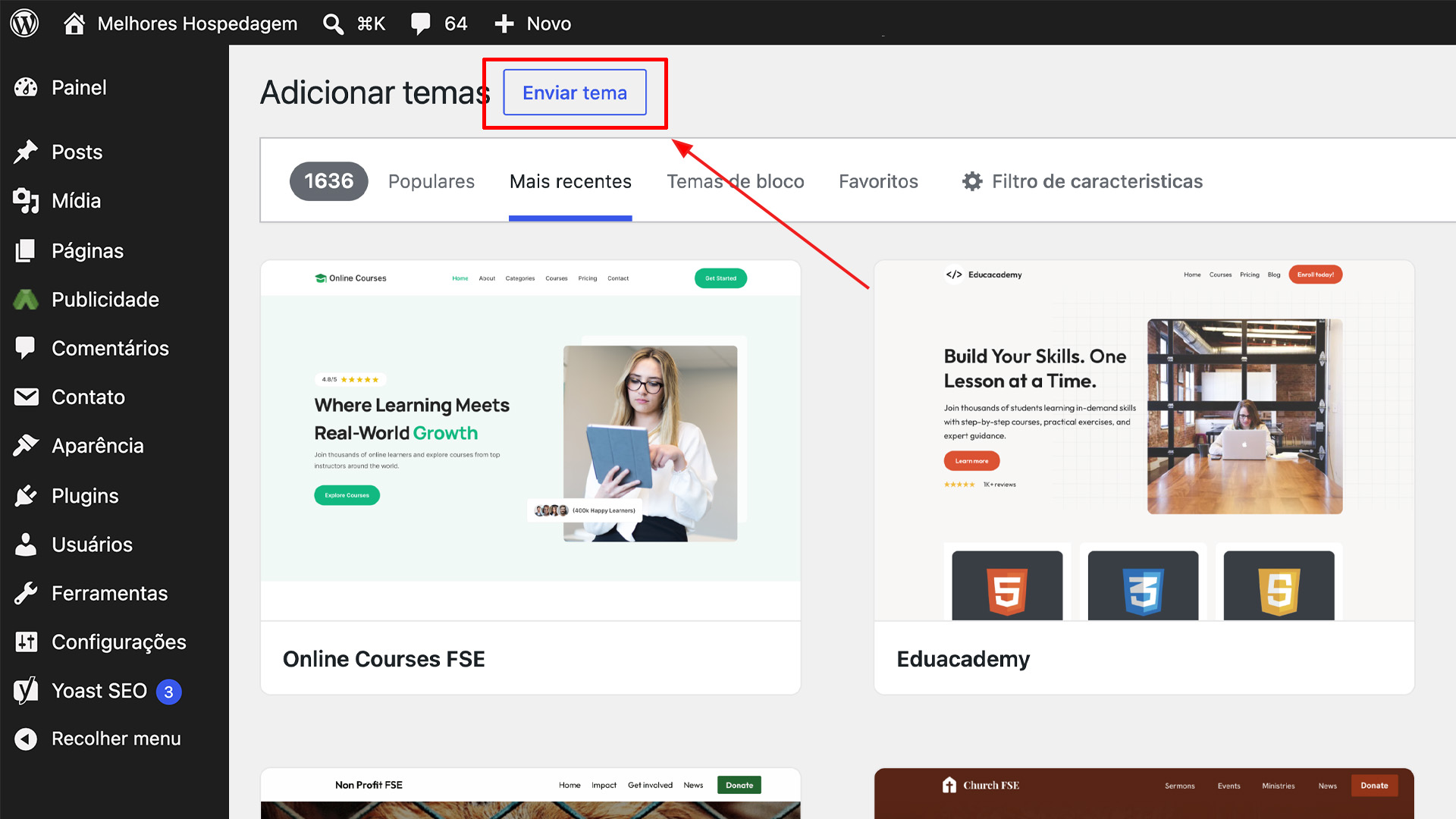 Como Enviar Temas WordPress ZIP