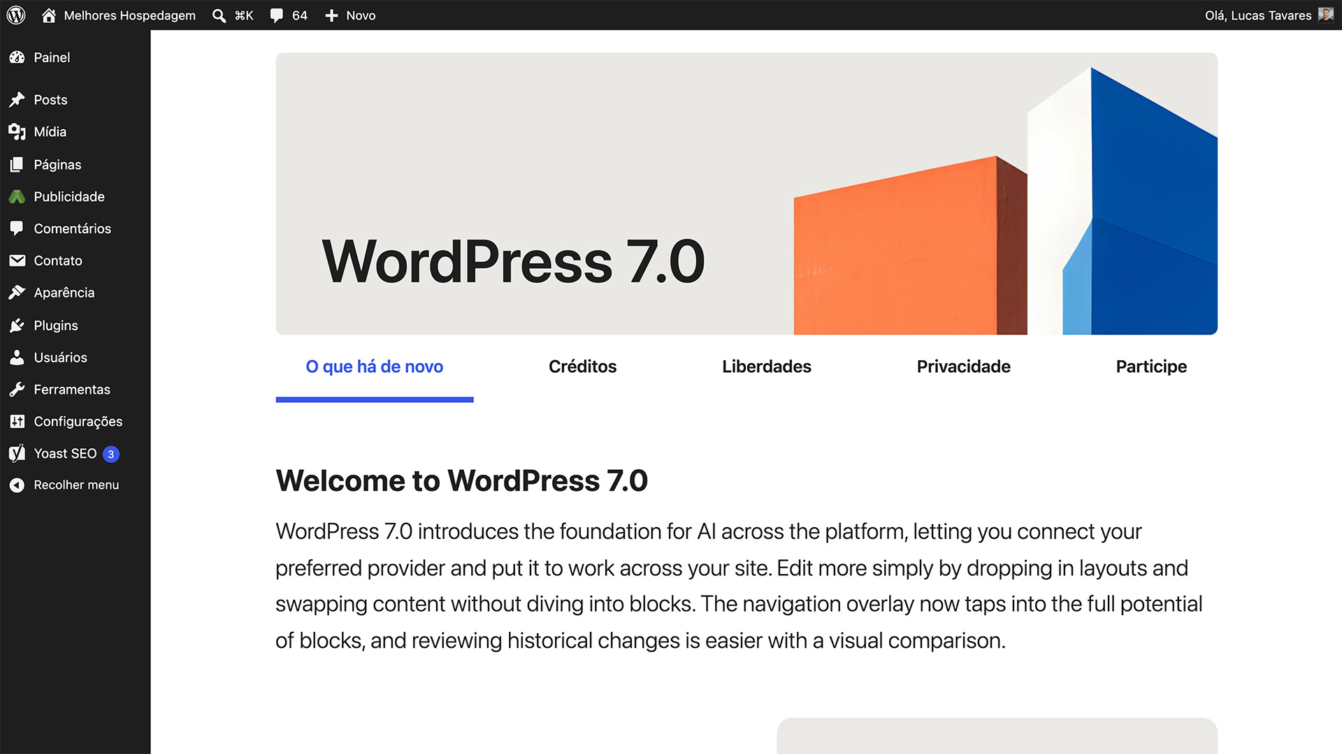 Painel de Administração WordPress