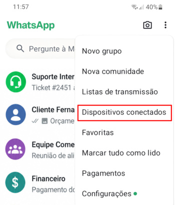 Conectar WhatsApp no Celular