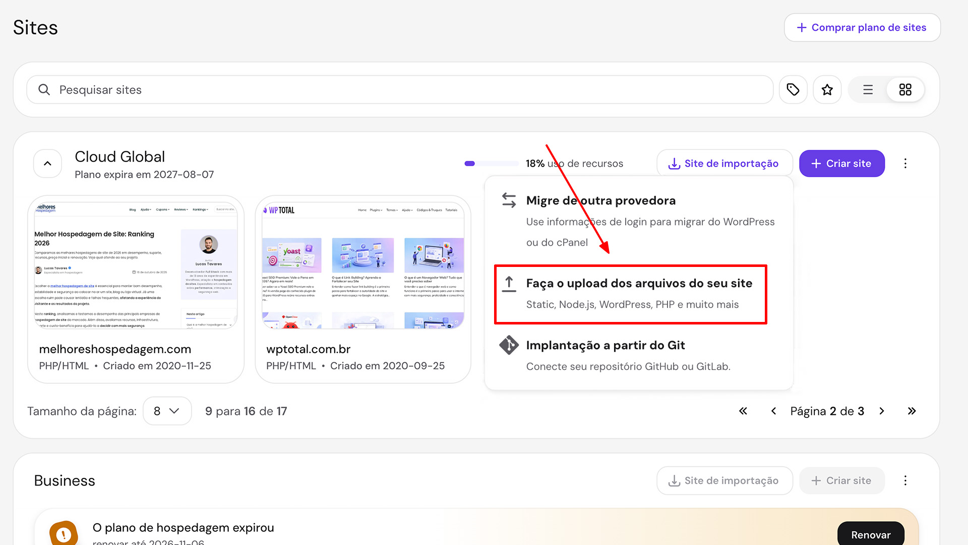 Migrar Site para Hostinger